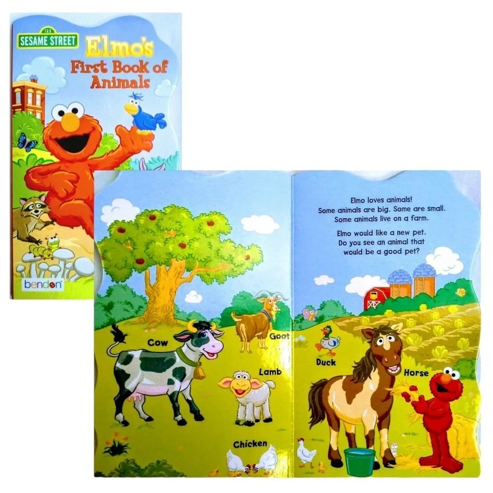 Sesame Street Shaped Board Books First Animals Rhymes Manners Elmo & Friends